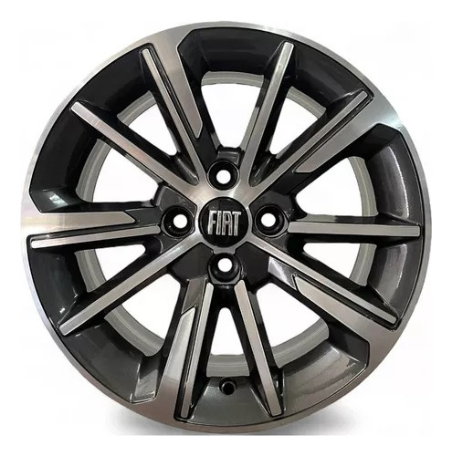 Rodas Fiat Cronos Aro 15 4x98 (jogo) + Bicos Cor Grafite Com Diamantado