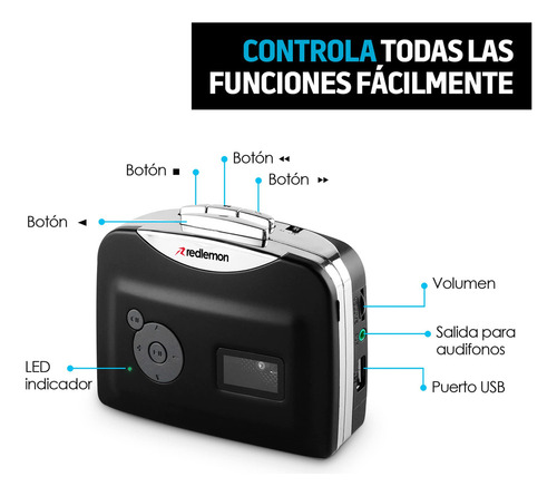 Reproductor Y Convertidor De Cassettes A Mp3, Grabación