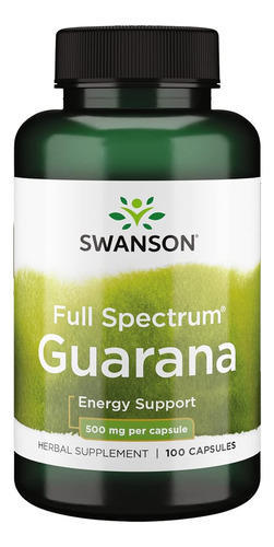 Guarana 500 Mg 100 Capsulas Swanson