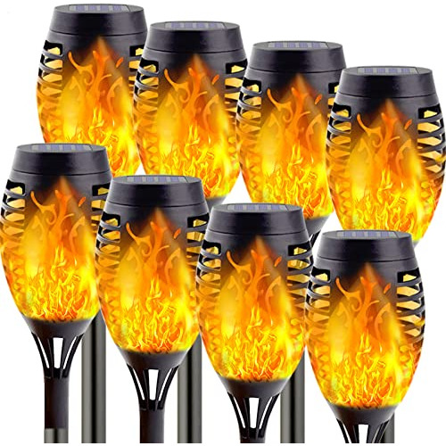 8-pack Solar Torch Light With Flickering Flame, Upgrade...
