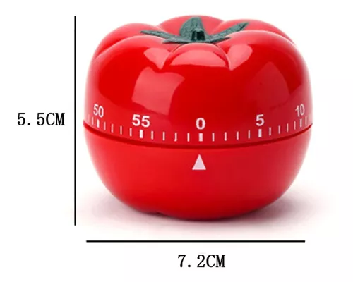 Cronômetro mecânico de 60 minutos para cozinha com rotação de 360 graus em  forma de tomate