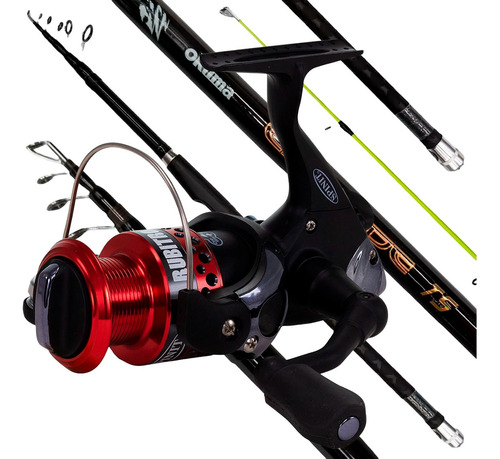 Combo Variada Caña Waterdog 2,40 Mts + Reel Spinit 5 Rulem