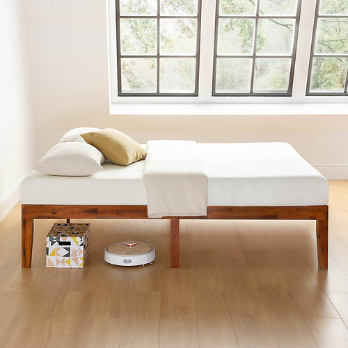 Cama De Madera Maciza 40 Cm Plataforma Cerezo Tamaño Queen