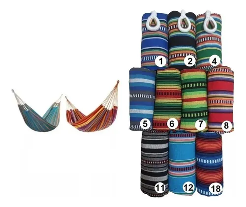 Combo X2 Hamacas Diseño Múltiples Colores, Aro Metálico