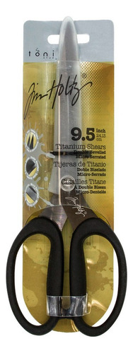 Tijeras antiadherentes microdentadas Tim Holtz Titanium 9.5, color negro