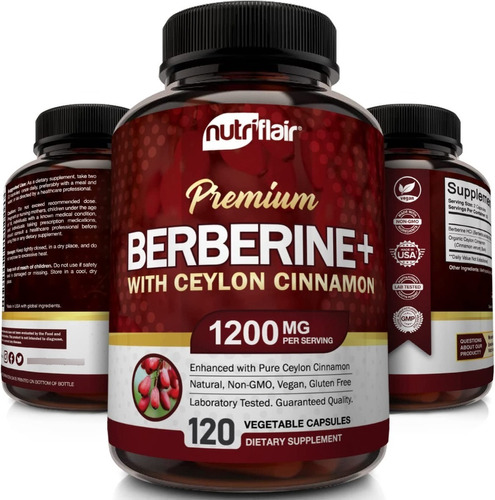 Berberine Organica Pura Plus +1200mg X120caps Ultra Potencia