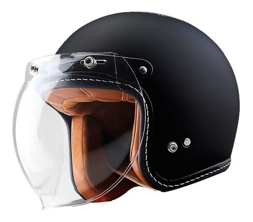 Imagen 1 de 3 de Casco Para Moto Gdr Ff-638 Negro Mate 3/4 Chopper