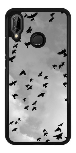 Funda Protector Para Huawei Pajaros Aves Blanco Y Negro