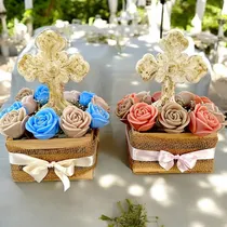 Comprar 5 Centros De Mesa Bautizo, Xv Años, Primera Comunión, Flores