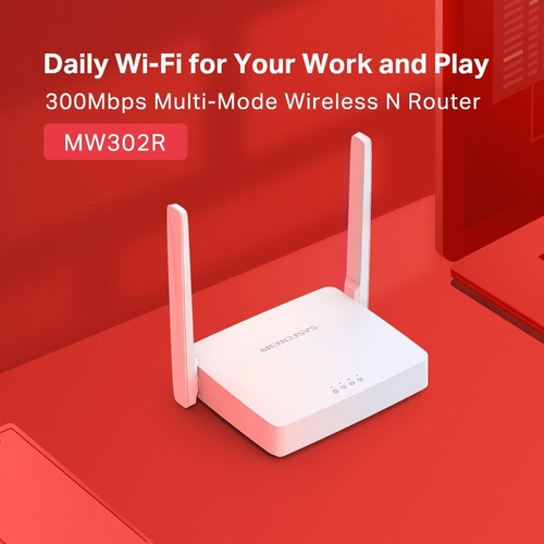 Imagen 5 de 6 de Router, Range extender, Access point, WISP Mercusys MW302R V1 blanco 220V