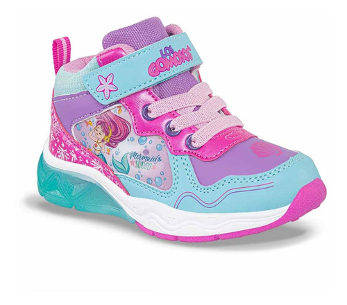 Tenis Con Luces Flysan Azul Para Niña Los Gomosos