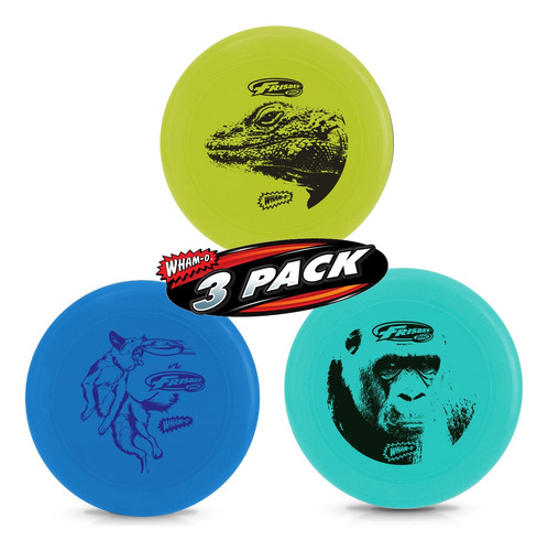 Disco Volador Wham-o Frisbee Cool Flyer 9.95 Pulgadas Paquete De 3 (gris + Verde + Azul)