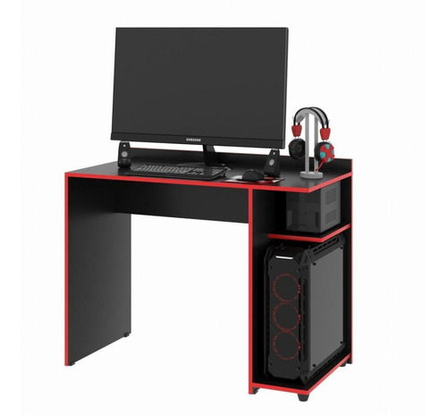 Mesa Para Computador Gamer Xp  - Preto/vermelho - Rpm Móveis