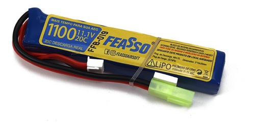 Bateria Para Airsoft Lipo 11.1v 1100mah 20c Feasso Ffb-019