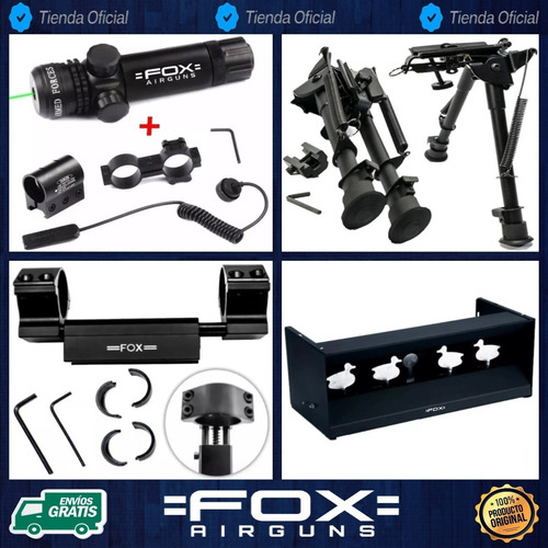 Imagen 7 de 10 de Rifle Aire Comprimido Fox Nitro Compact Piston 5,5 + Kit