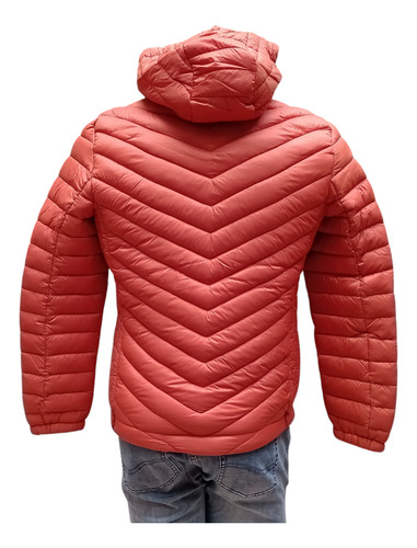 Campera Hombre Con Piel Entallado Capucha Inflada