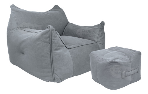 Sillon Puff Con Descansa Brazos Gran Tamaño Con Taburete