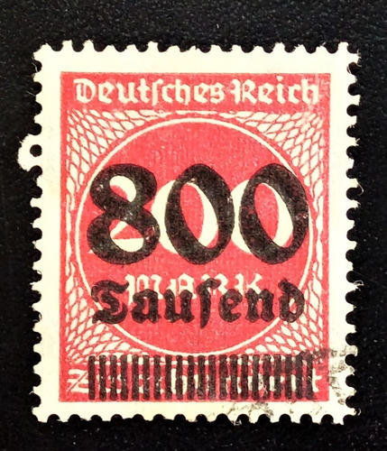 Alemania Reich, Sello Sc 263 800t Sob 200m 1923 Usado L15195