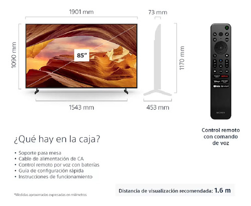 Sony Pantalla 85pul. 4k Uhd Smart Tv Msi
