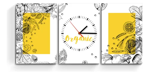 Cuadros tripticos con reloj hotsell