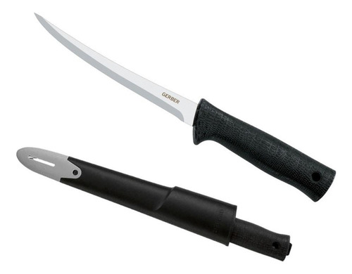 Cuchillo Gerber Para Filetear Gator Fillet + Funda Afilador Color Negro