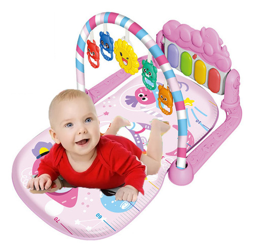 Juguete Para Bebé Gimnasio Piano Pataditas Rosa