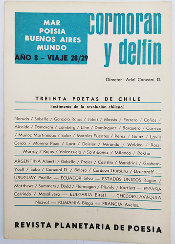 Cormoran Y Delfin Año 8 Viaje 28/29  Poetas De Chile 