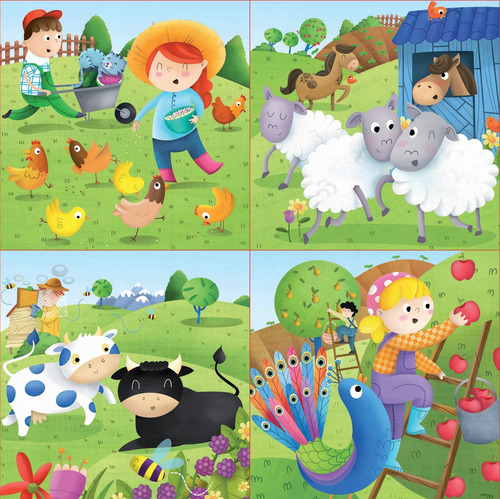 Imagen 3 de 5 de Set Puzzle Granja Rompecabezas Animales Educa Niños Bebes ®