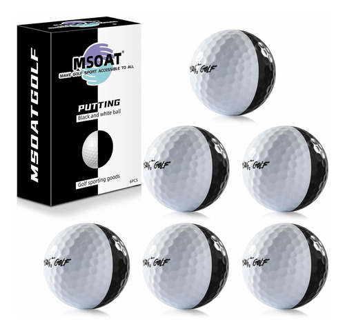 Msoat Juego 6 Pelota Golf Para Practica Poner 2 Color Blanco