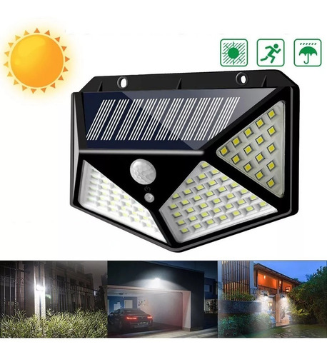 Imagen 6 de 8 de Reflector Solar Led Panel Recargable 100 Leds Luz Lusqtoff