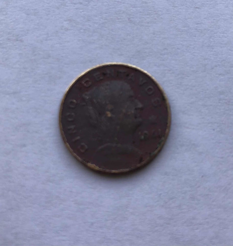 Moneda 5 Centavos 1961 La Corregidora Josefa Ortiz (Usado)
