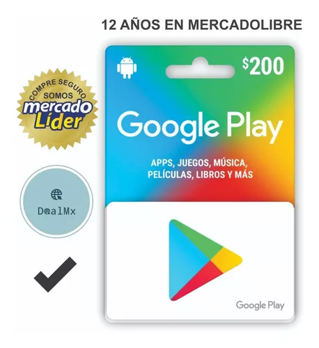 Patético Botánico salir Tarjetas Google Play 200 | MercadoLibre 📦