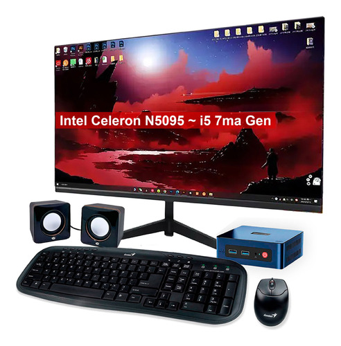 Pc Computadora Completa Intel N5095 8 240 Monitor Curvo 24