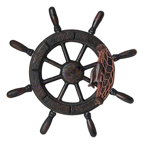 Vintage Ship Wheel Hanging Wall Decor Madera Los 32x3x32cm