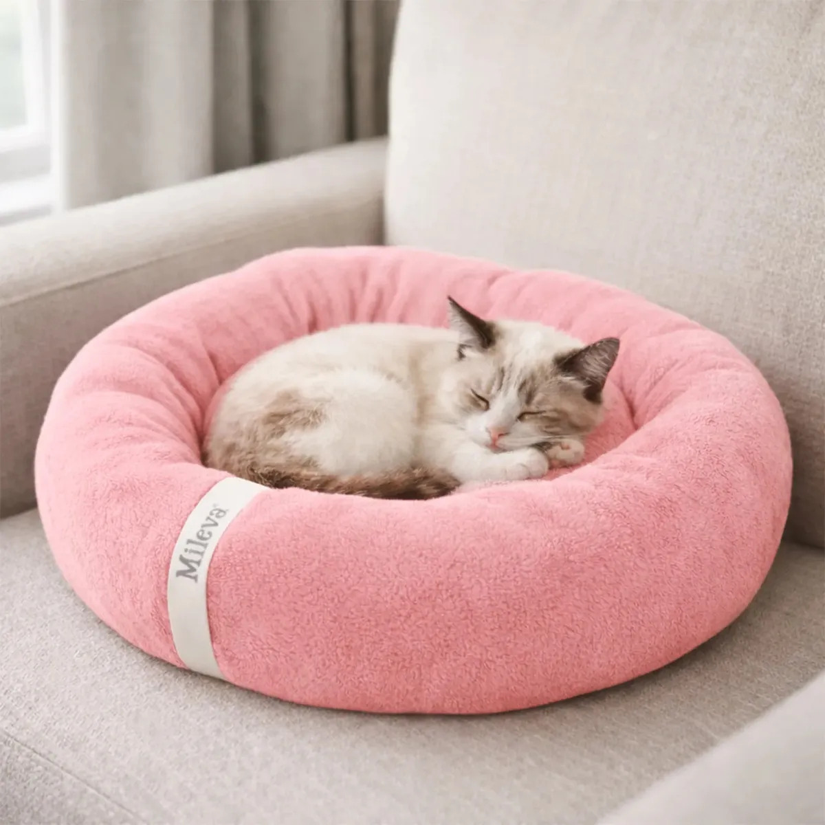 Cama De Gato Caminha Nuvem Ninho Pet Soft Redonda 50x50cm Cor Chiclete