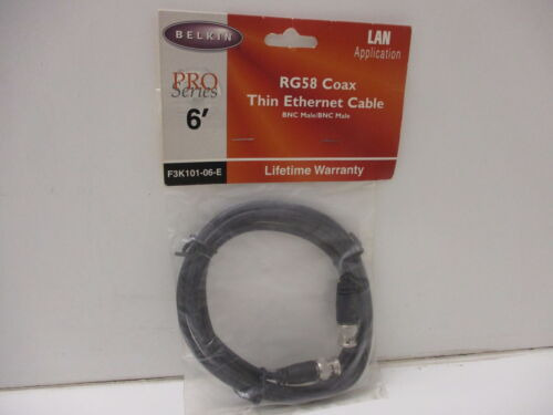 *new* Belkin F3k101-06-e / Rg58 Coax Thin Ethernet Cable Uur