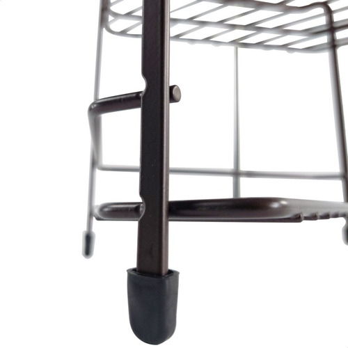 Imagen 6 de 8 de Organizador Baño Metal Con 2 Niveles Sobre Muebles Esquinero