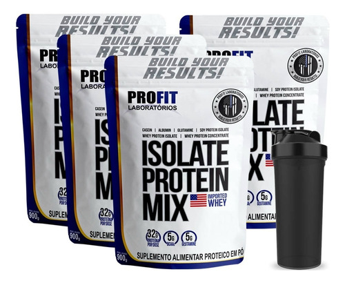 Combo 4 Whey Protein Isolado Isolate Mix Refil 900g Sabor Cappuccino