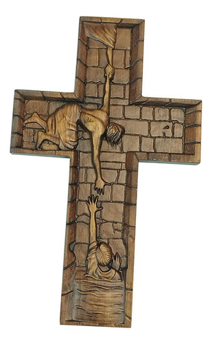 Cruz Cristiana De Madera, Estatua De, 26cmx20cmx1.8cm