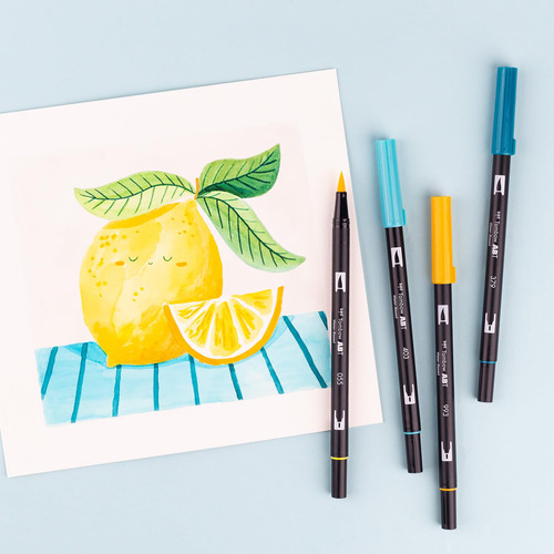 Juego De Bolígrafos De Doble Cepillo Lemon Squeezy 6 Unidade
