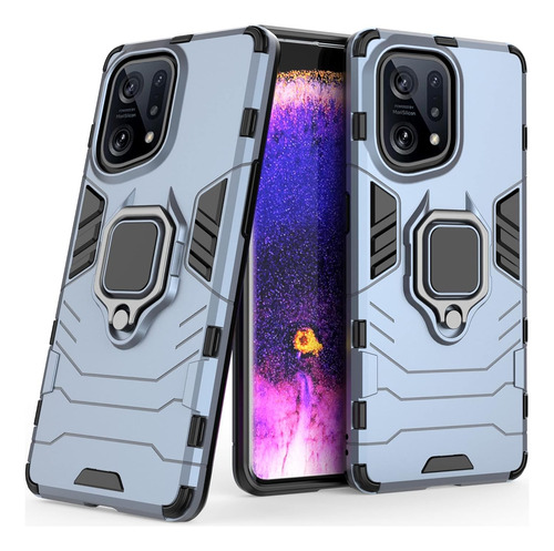 Funda Uso Rudo Carcasa Para Oppo Find X5 +mica Azul Oppo Find X5