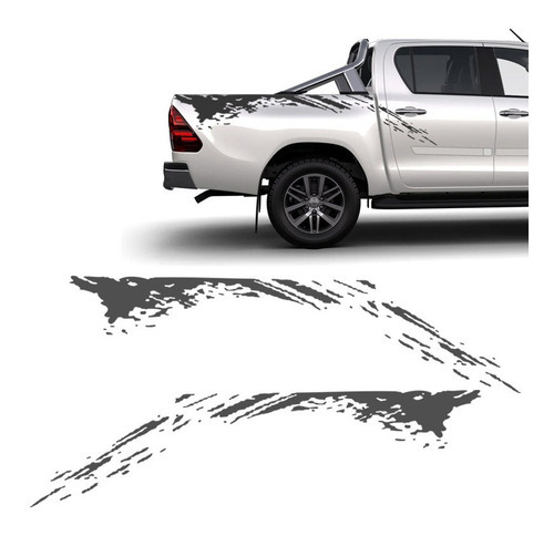 Kit Faixa Hilux Adesivo Lateral Decorativo Personalizado Cor Grafite