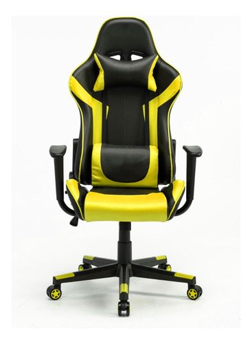 Silla Gamer Esports Sillon Butaca Pro Reclinable Oficina Pc Color Amarillo