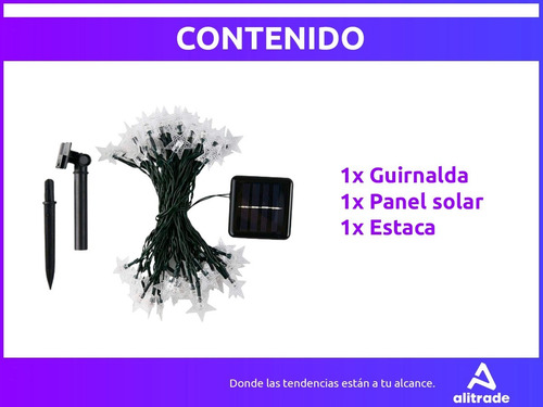 Imagen 8 de 10 de Luces Guirnalda Led 6.5 Mts Para Interior/exterior Estrella