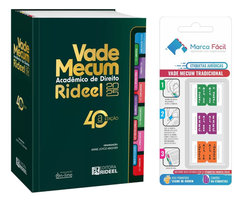 Vade Mecum Acadêmico De Direito Rideel 2025 - 1º Semestre - 40ª Edição + Etiqueta Marca Fácil, De Anne Joyce Angher. Editorial Rideel, Capa Dura, Edição 40 Em Português, 2025