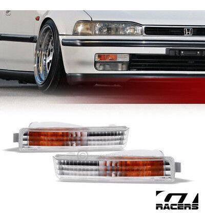 For 1990-1991 Honda Accord Euro Chrome Clear Turn Signal Gt2