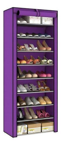 Zapatera Closet Organizador De Zapatos 9 Niveles 27 Zapatos Color Violeta Oscuro