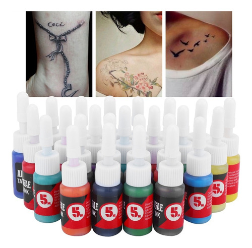 Set De 25 Tintas De Tatuaje Microblading Ojo Ceja Cuerpo Tat
