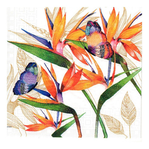 Imagen 3 de 5 de Servilletas Decoupage Selva Tropical Tigre Laura Craft