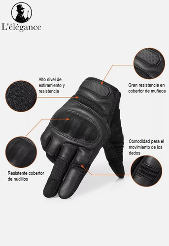 Guantes Moto Conducción En Cuero Con Touch Para Celular